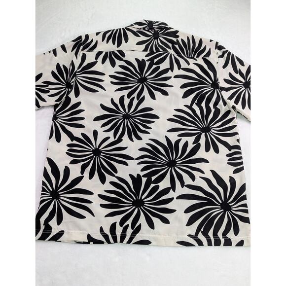Good Vibes by Drill Size XL Black & White Hawaiian Button Up Short Sleeve Shirt - Picture 11 of 12
